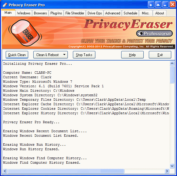 Privacy Eraser Screenshot
